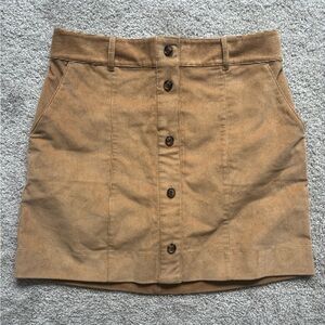 Vineyard Vines Tan Corduroy Button-Front Skirt